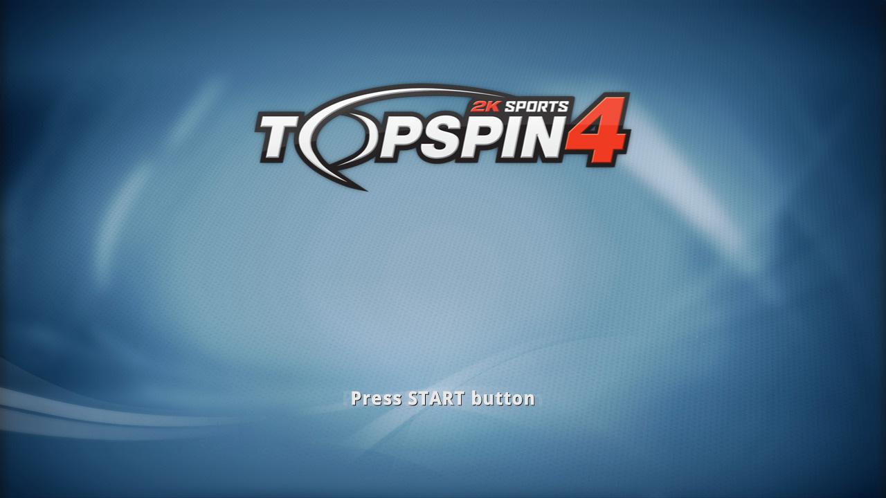 Top Spin 4 title screen for Xbox 360